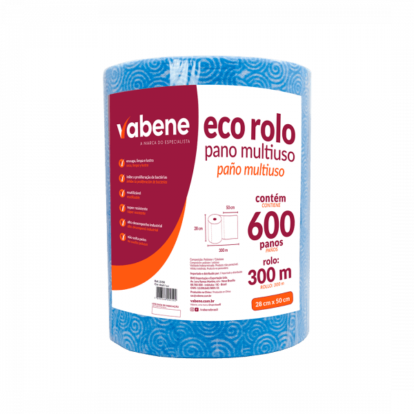 Pano Multiuso Eco Rolo Azul
