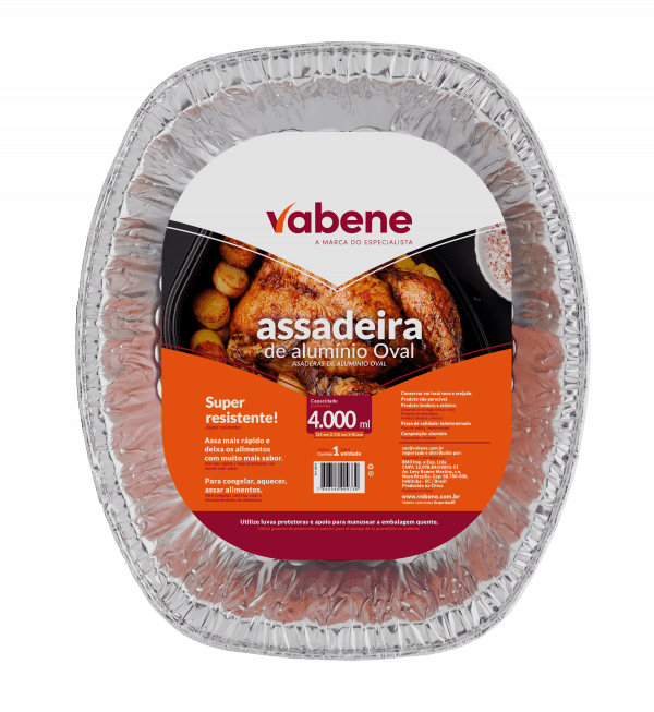 Assadeira de Alumínio Oval 4000ml