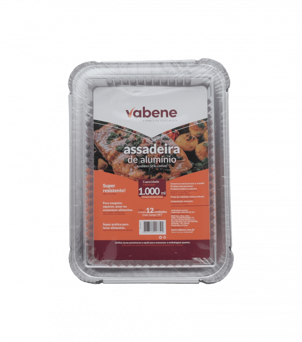 Assadeira de Alumínio Tampa Pet | 1000ml